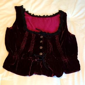 Crushed velveteen vest
